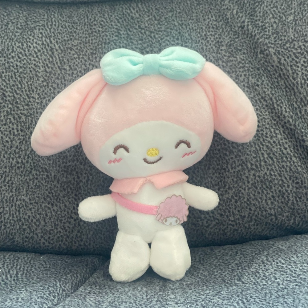 Blue Bow My Melody Plush Keychain (5”)